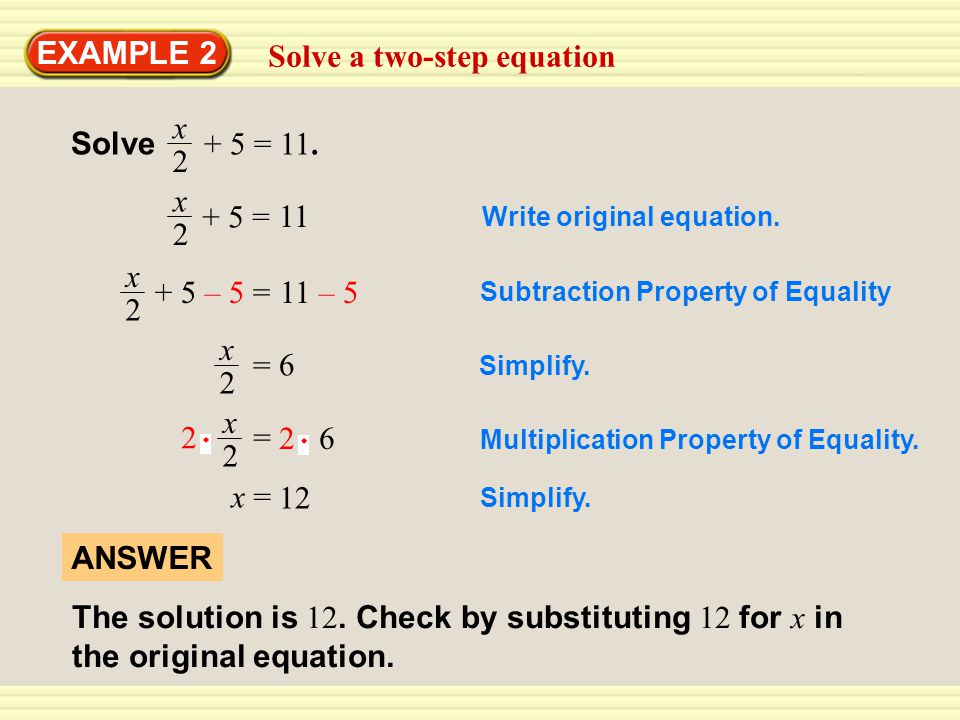 how to write a two step equation